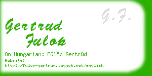 gertrud fulop business card