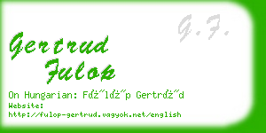 gertrud fulop business card